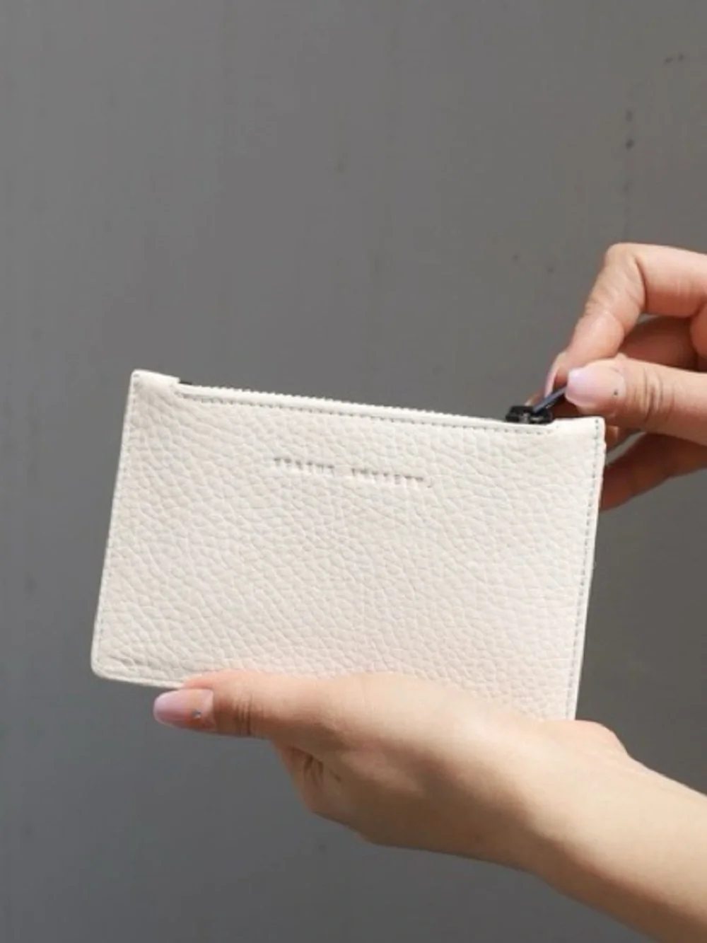Status Anxiety Avoiding Things Wallet in Chalk Cream Color